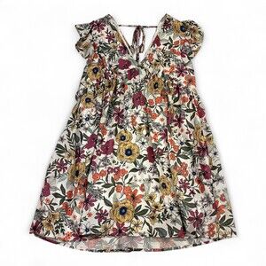 Altar'd State Floral Babydoll Dress V-Neck Flutter Sleeve M